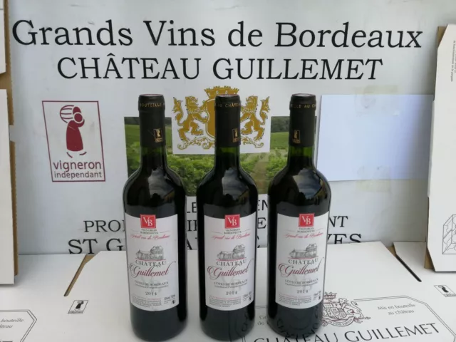 Lot de 6b Cotes de Bordeaux Rouge2014 Chateau Guillemet direct producteur