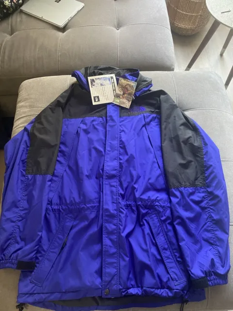 Rare Vintage THE NORTH FACE Spell Out Full Zip Hooded Jacket 90s L