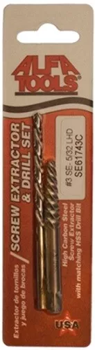SE61743C #3 Carded Screw Extractor Spiral Flute With 5/32" Left Hand Drill
