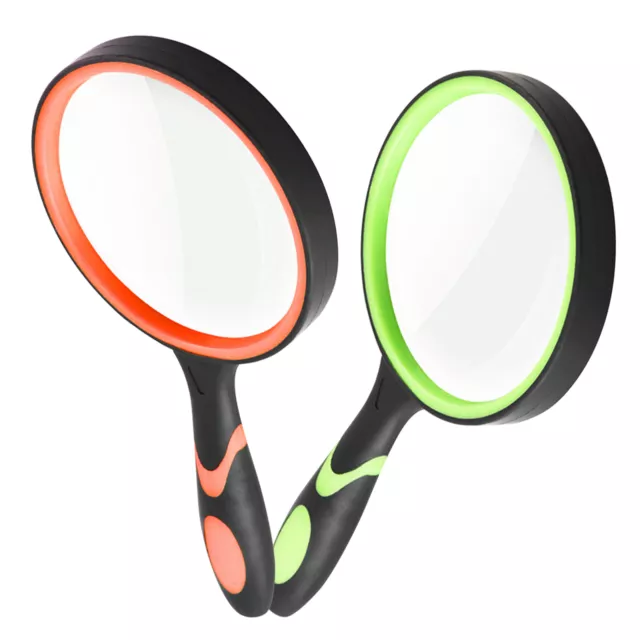 2pcs Shatterproof 65mm 8X Hobby Handheld Magnifying Glass Science For Reading