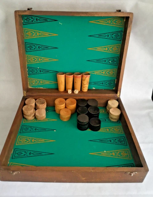 Grande boîte de jeu du jacquet, backgammon Dames