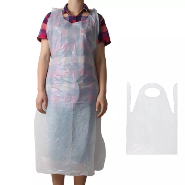Disposable aprons, meal aprons, white plastic transparent aprons, 100 pieces, PE