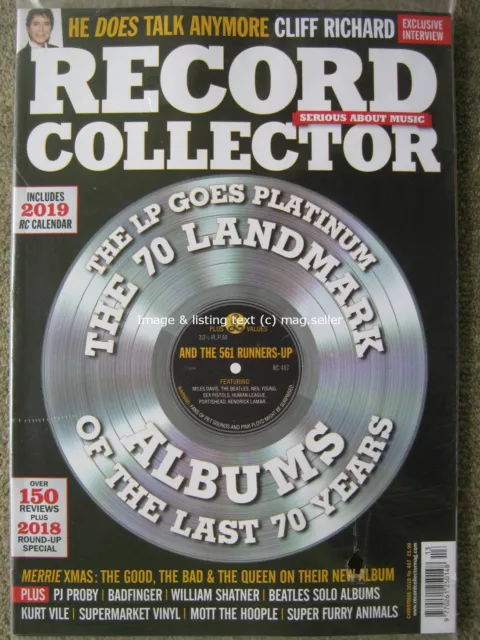 Record Collector Christmas 2018 Cliff Richard 70 Landmark Albums 2019 Calendar