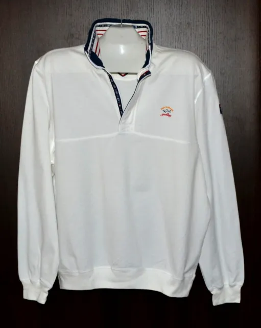 Paul & Shark Yachting Cotton Men's Italy White Polo Shirt Sweater Sz XL $270