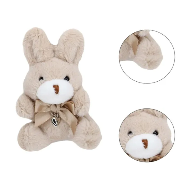 Plush Stuffed Keychain Bowknot Love Heart Bunnys Soft Pendant Keyring for Decor