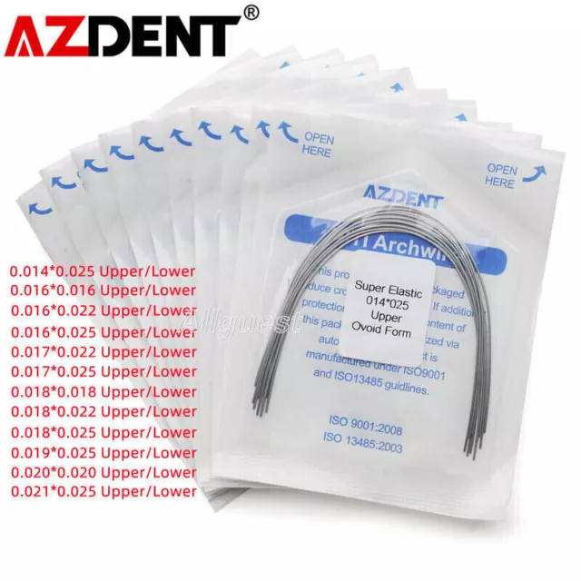 10*AZDENT Dental Orthodontic Super Elastic Niti Rectangular Arch Wire Ovoid Form