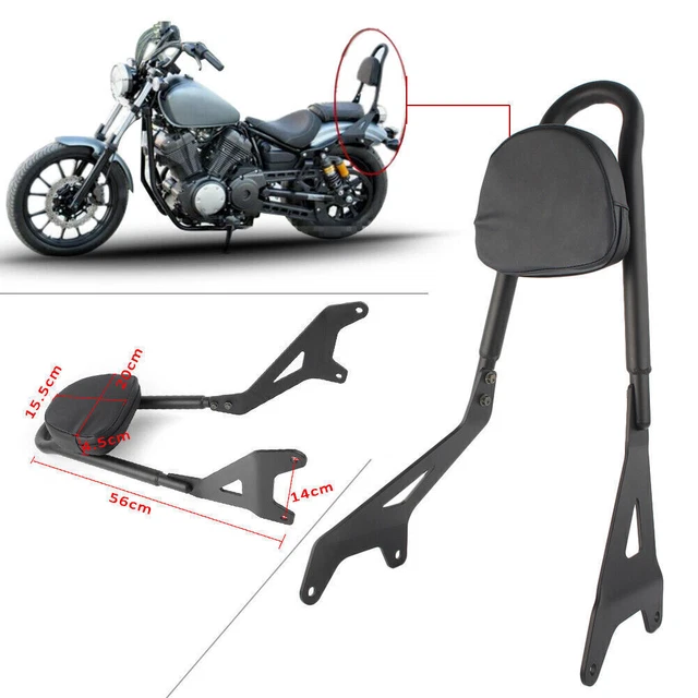 For Yamaha Star XVS950 Bolt XV950 Detachable Sissy Bar Backrest Luggage Rack Pad