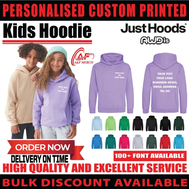 Cappucci con cappuccio personalizzati AWDis Just bambini pullover unisex JH01J