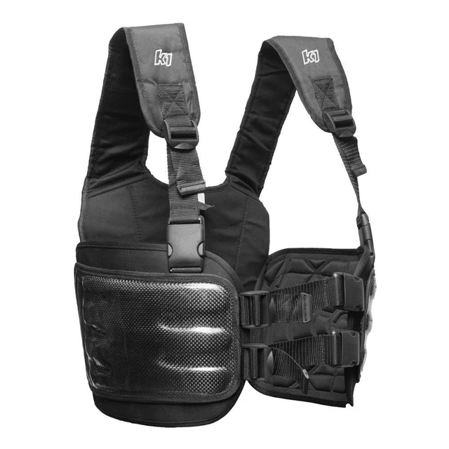 K1 16-PLV-N-L Auto Karting/Racing Carbon Fiber Rib Protector Vest, Black, Large