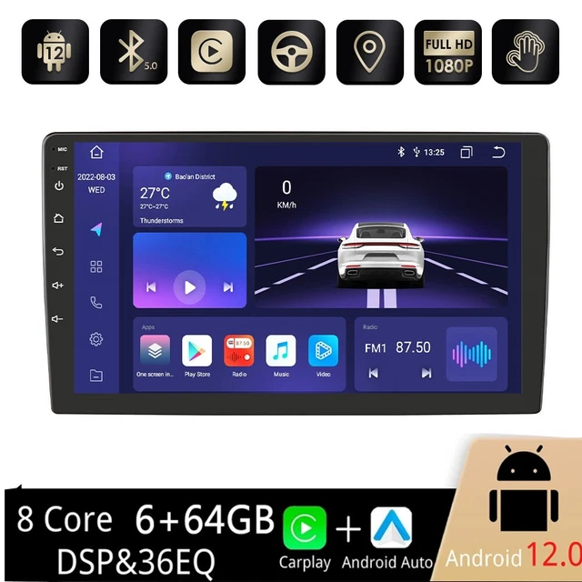 9 INCH DOUBLE Din Car Radio Head Unit Android 12 WiFi BT 4G LTE CarPlay