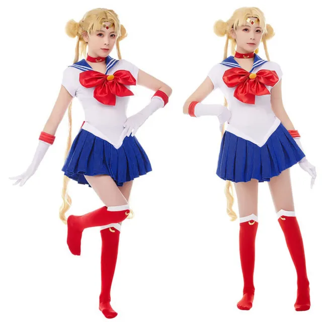 Sailor Moon Tsukino Usagi Cosplay Party Costume Uniform Dress  Adult Women Props