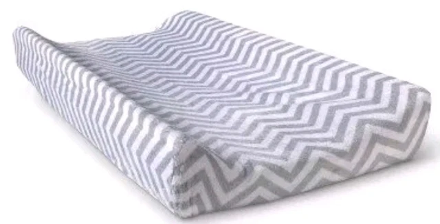 CIRCO UNISEX WHITE Gray Zig Zag Minky Fleece Fitted Diaper