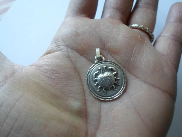 Pendentif Vintage Argent Massif - Signe Du Zodiaque Cancer (crabe) - Bijou Ancien - Origine France - Occasion