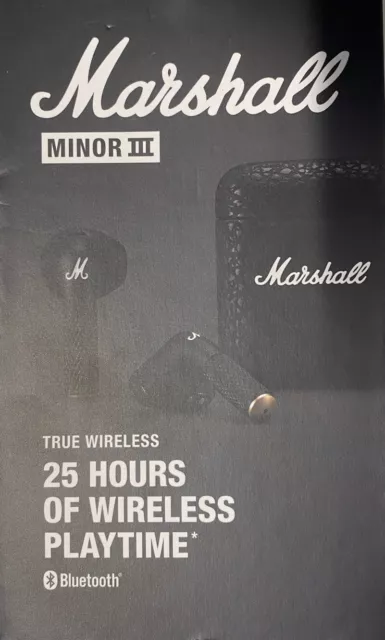 Marshall Minor III True Wireless In-Ear Ear Buds Headphones USB-C Black