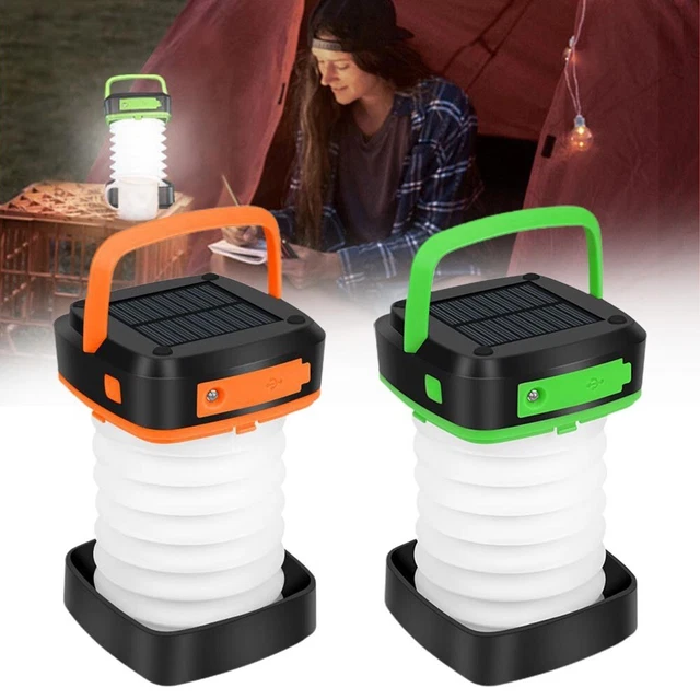 Outdoor Hiking LED Camping Lanterns For Lighting With Solar Panel & USB DURABLE