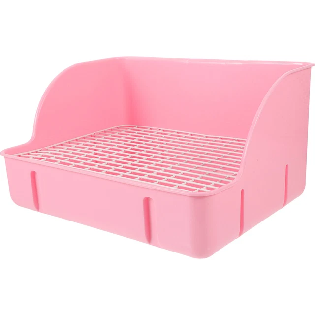 Caja de arena de plástico grande para conejos de plástico para mascotas caja de arena fácil limpieza
