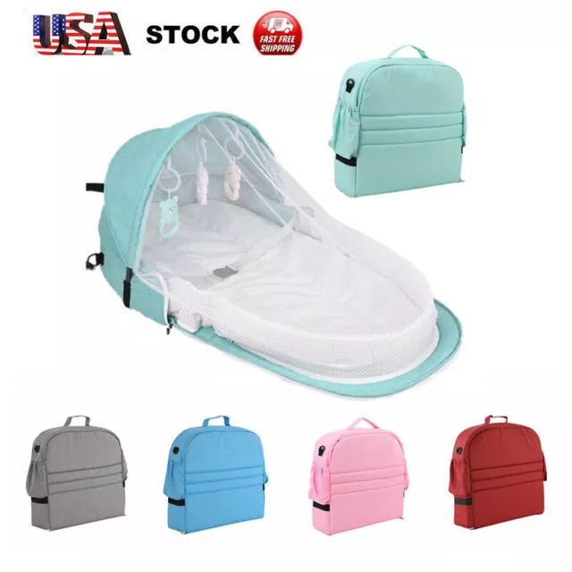 Baby Lounger Nest For Napping Travel Portable Newborn Bassinet with Mosquito Net