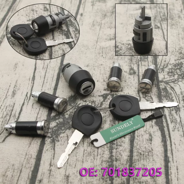 Fit VW T4 TRANSPORTER 1990- Ignition Switch Lock Barrel & Door Lock SET 5Pcs New