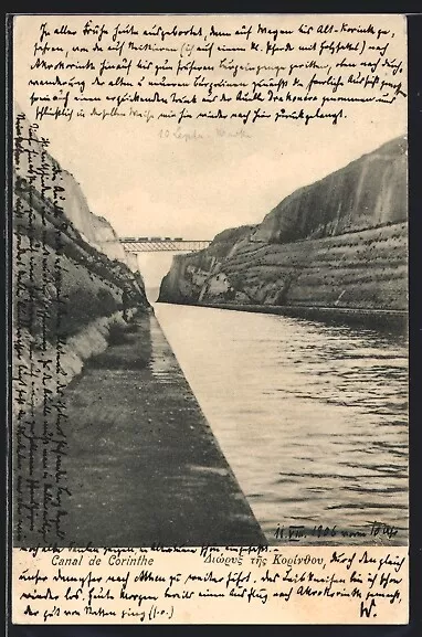 Ansichtskarte Corinthe, Canal de Corinthe 1906