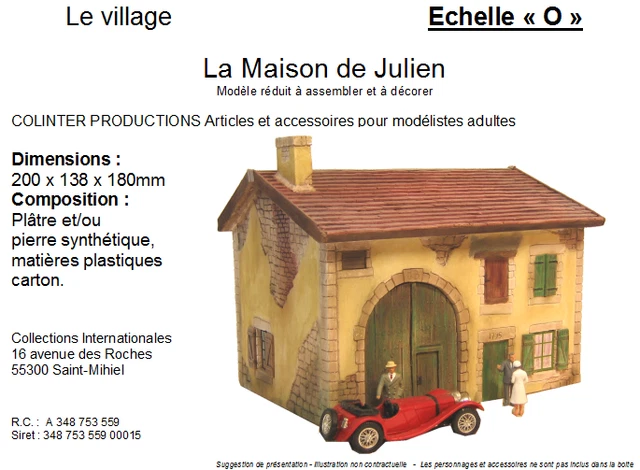 Maquette Maison JACQUELINE échelle HO - Colinter Productions, En Plâtre Non Peint, Kit à Monter Pour Adultes