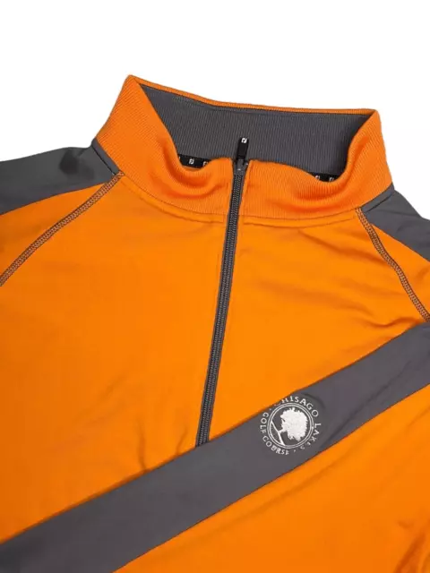 FootJoy FJ Men’s 2XL Quarter 1/3 Zip Golf Pullover Jacket Size XXL Gray Orange