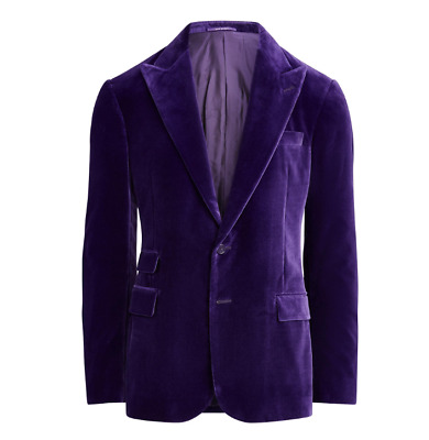 Ralph Lauren Purple Label Kent Velvet Sportcoat Blazer Tuxedo Dinner Jacket 42L