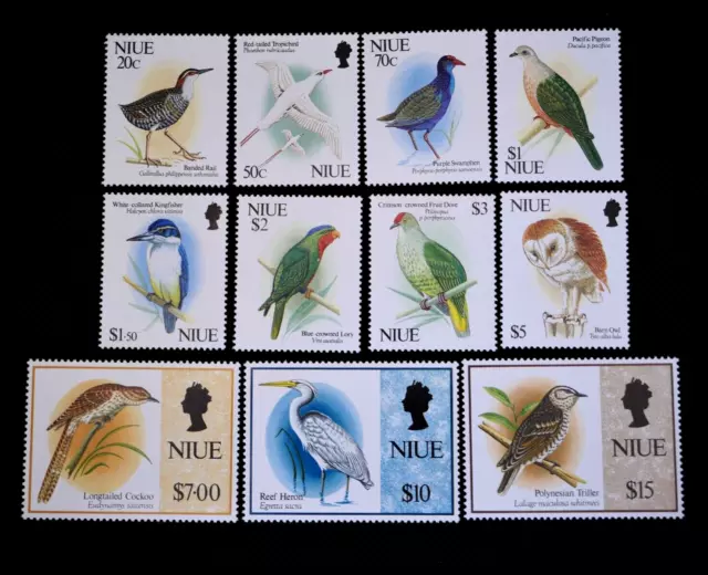 Niue Birds 1992 Swamphen Rail Pigeon Dove Kingfisher Owl Set  MNH U/M SG718/29