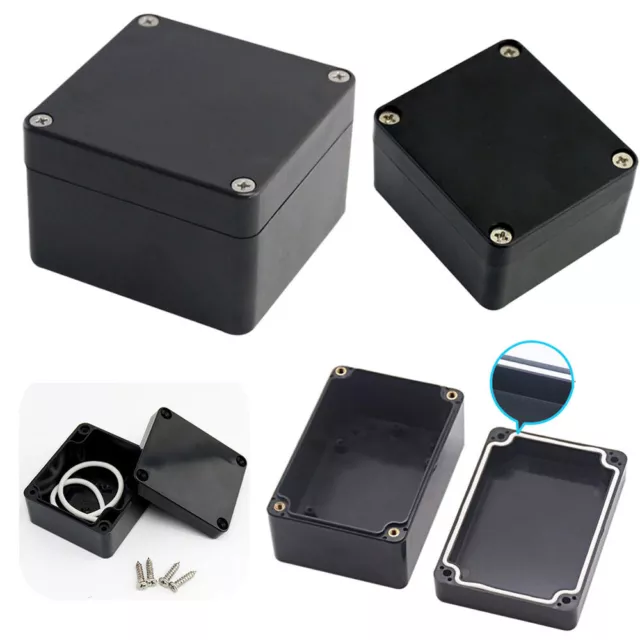 ABS Plastic Electronics Project Box Black Enclosure Hobby w/ Fixing Case Screws