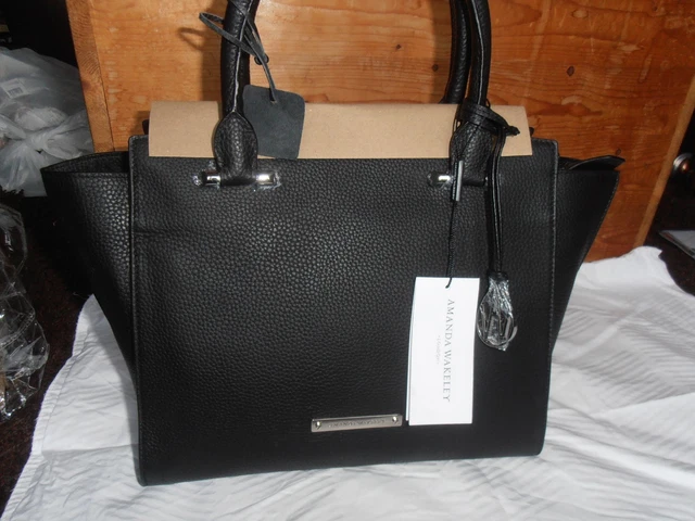 AMANDA WAKELEY THE Chaplin Bag Black 100 Grained Leather BNWT rrp 375 165.99 PicClick UK