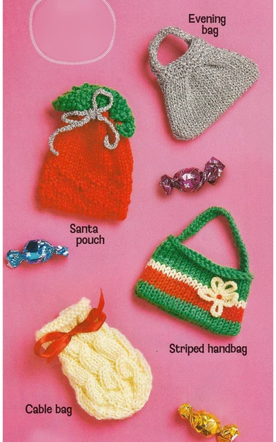 Mini Bolsa De Regalo Con Patrón De Tejido Santa/Bolso De Mano/Cable/Bolso De Noche Lcm M11A