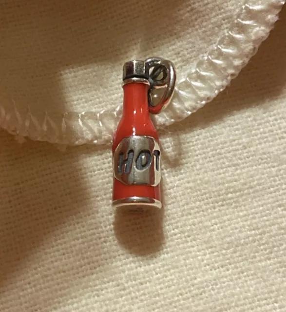 James Avery Hot Sauce Charm Enamel Sterling Silver Retired Nib