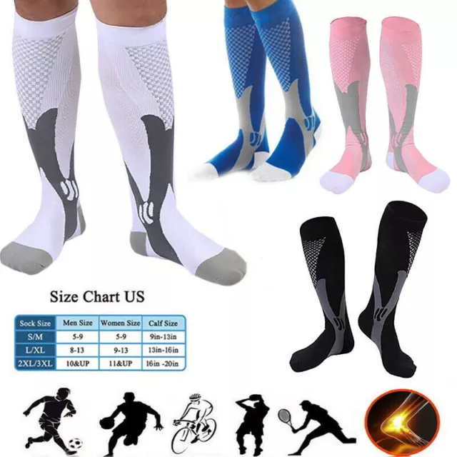 Men Womens Compression Socks Pain Relief Leg Foot Calf Support Stockings