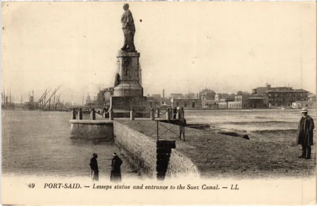 CPA AK PORT-SAID Lesseps Statue - Entrance to the Canal EGYPT (1325638)