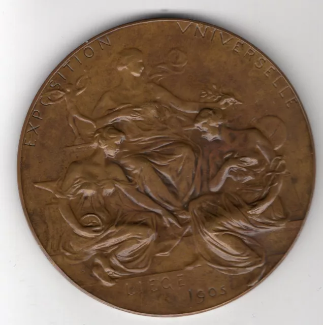 1905 Belgian Medal for Universal Exposition of Liege, engraved by Paul Dubois