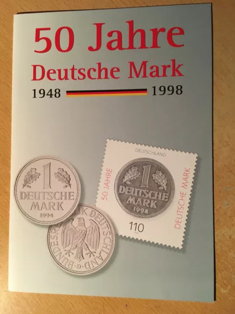BRD Klappkarte " 50 Jahre Deutsche Mark " Michelnr. 1996