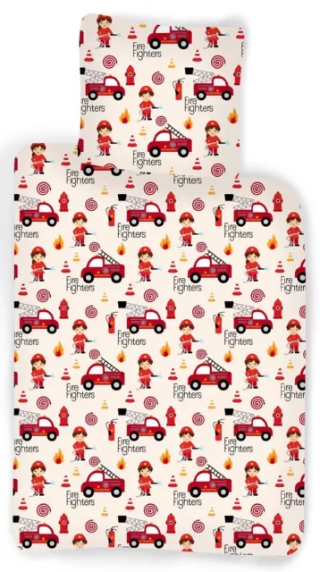 Kleiner Feuerwehrmann Baby-Bettwäsche-Set 100x135 Klein-Kinderbettbezug Bettzeug