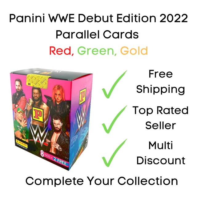 PANINI WWE DEBUT Edition Trading Cards Parallel Cards Green, Red