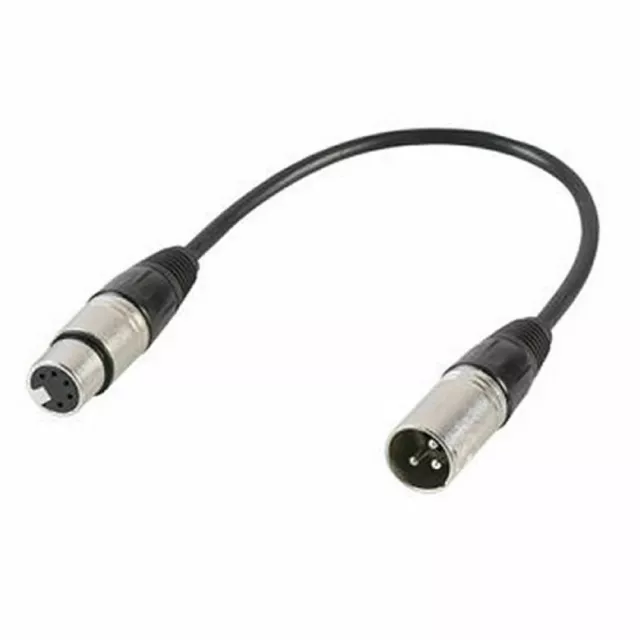 0.22m Pulse 3 Broche XLR Prise À 5 Broche DMX Femelle Douille Adaptateur Câble