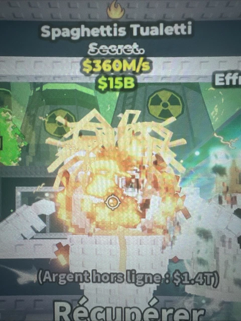 Article Roblox : "Steal A Brainrot - Spaghetti Tualetti 720M/S" (Neuf, Sous Emballage)
