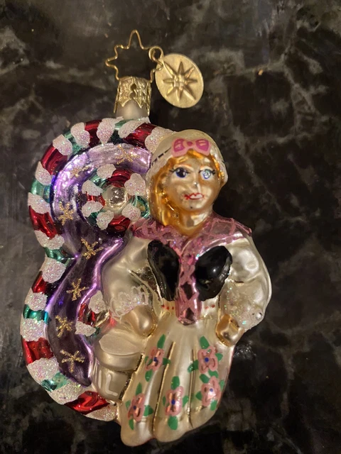 Vintage Christopher Radio Dairy Maids 12 Days Of Christmas #8 3.5” Ornament