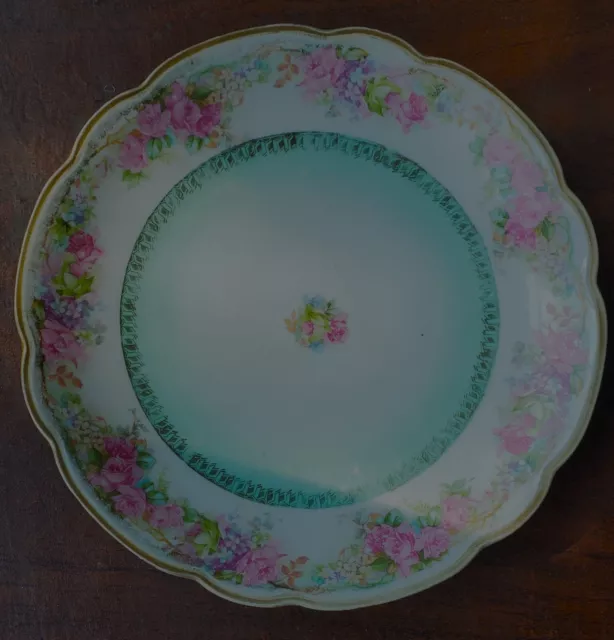 Austria MORITZ ZDEKAUER MZ Porcelain Scalloped 6" Plate Pink Roses