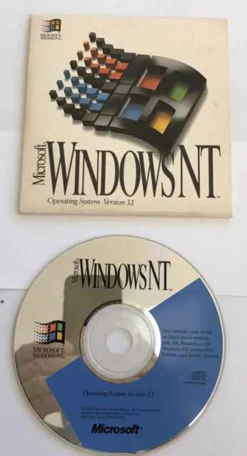 Microsoft Windows NT 3.1 Genuine - CD and Installation Code