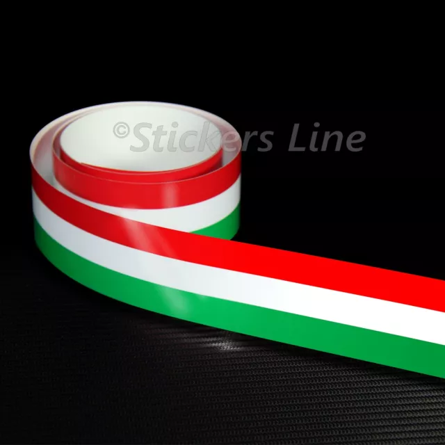 Fascia adesiva TRICOLORE cm 120 X 20 striscia adesiva italia bandiera italiana