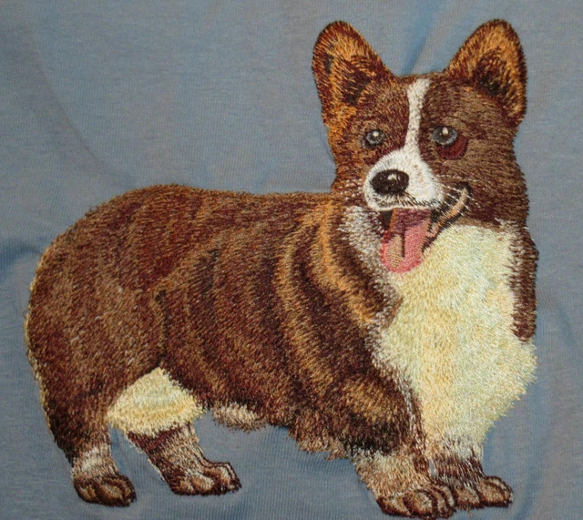 Embroidered Short-Sleeved T-Shirt -  Pembroke Welsh Corgi DTL013 Sizes S - XXL