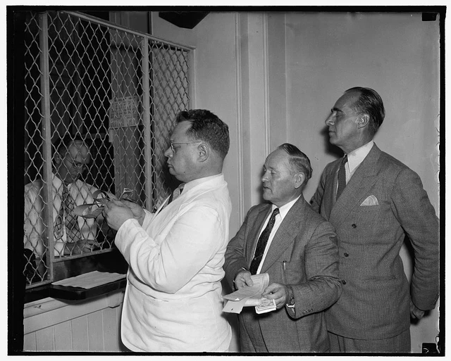 Reproduced 1939 Photo Buying Tickets At Capitol, Left To Right: Maury Maveric n