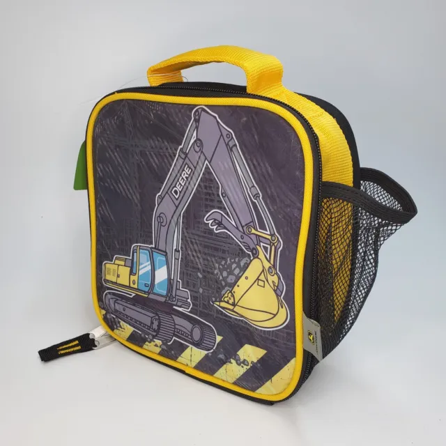 John Deere Child's Black Excavator Insulated Lunch Box Canvas - NEW WITH TAG