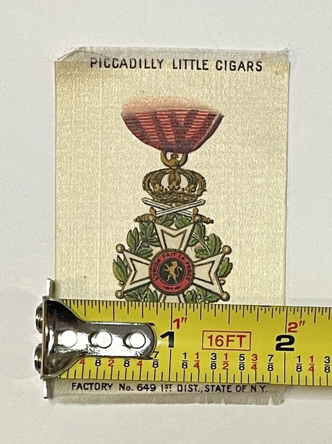 Antique Cigarette Silk 1915 ITC Military Medals Silks Tobacco Leopold#18 3