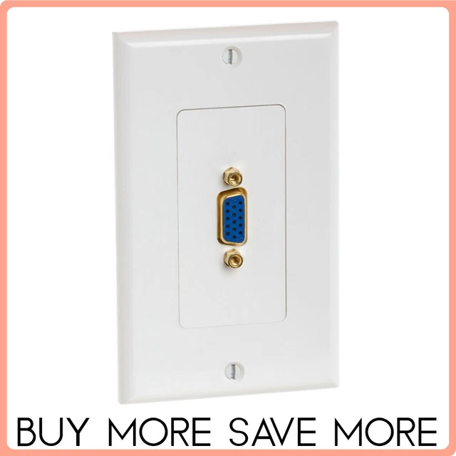VGA WALL PLATE 15Pin Video Cable Wallplate HD15 Face Plate HDTV