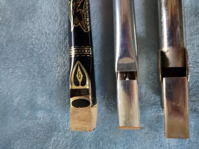 Antique Vintage Penny Whistle Lot of 3 Metal, Tin