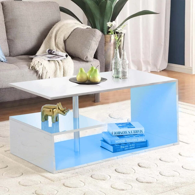 LED Coffee Table  Gloss White Finish.